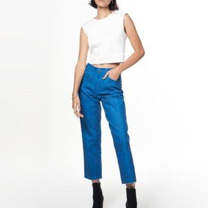 The Kit Cropped Alexa Jean Ocean Grain